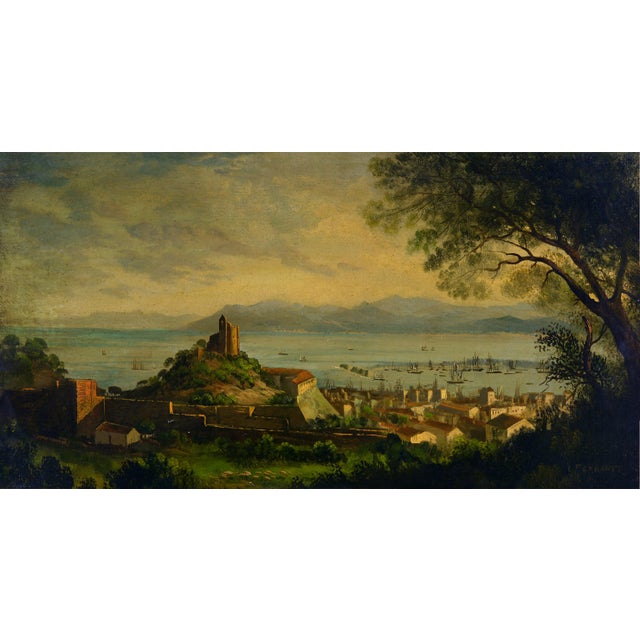 Ettore Ferrante, Italian Coastal Landscape, Oil on Canvas, Late 20th Century, Framed For Sale - Image 3 of 9