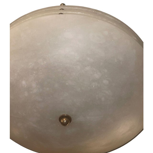 Set of Three Alabaster Flush Mount Ceiling Lights. u.s.a. Mid-20th Century. For Sale In Los Angeles - Image 6 of 7