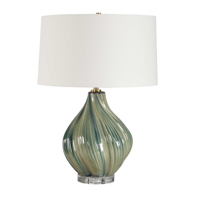 Kenneth Ludwig Chicago Tausha Green Table Lamp For Sale - Image 4 of 6