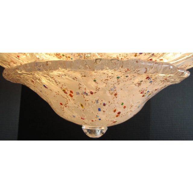 Large Vintage Italian Murano Glass Multi-Colored Murrine Leaf Chandelier For Sale - Image 10 of 18