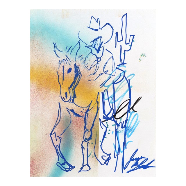Open Range - Original Western Americana Acrylic Painting on Paper by Jesse Black For Sale