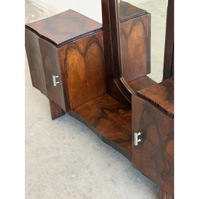 1940s Art Deco Ash Burl Veneer Vanity For Sale - Image 16 of 16