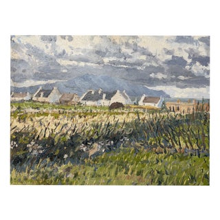 John Kirwan, Cottages in a Valley, 1978, Oil Painting on Panel For Sale