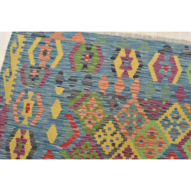 Kilim Multicolor Wool Tribal Handwoven Rug 5'1'' X 6'5'' For Sale In Philadelphia - Image 6 of 12