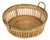 Mid-Century Round Bowl or Centerpiece in Rattan and Brass, Italy, 1970s For Sale