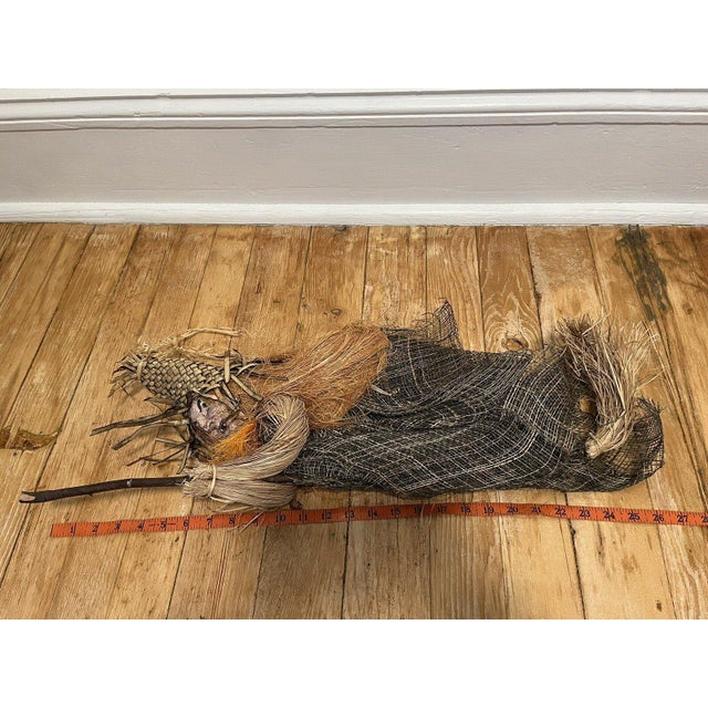 VTG 26" Paper Mache Burlap Kitchen Witch Halloween Folk Art Decor For Sale In Buffalo - Image 6 of 10