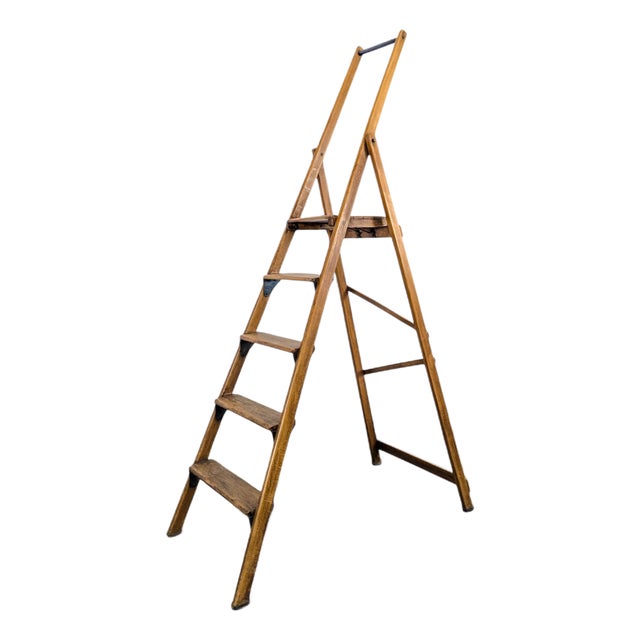 Library Stepladder in Wood For Sale