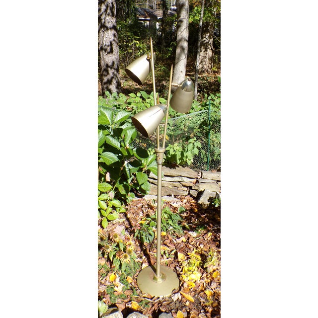 Vintage Mid Century Modern Avocado Cone Bullet Light Metal Floor Lamp Industrial For Sale - Image 9 of 12