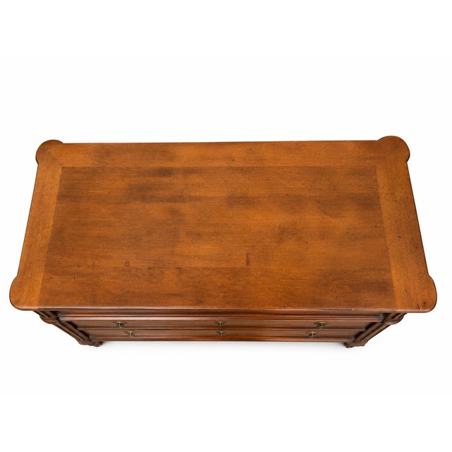 Wood Louis XVI Light Walnut Chest of Drawers with Three Drawers and Fluted Motifs, 1930s For Sale - Image 7 of 13