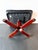 Vintage Lindos Black Leather and Wood Ottoman from Ikea, 1997 For Sale - Image 11 of 15