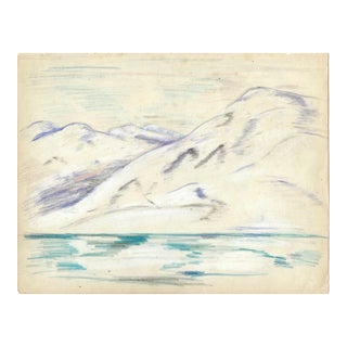 1940s Grace Spongberg Great Salt Lake Drawing For Sale