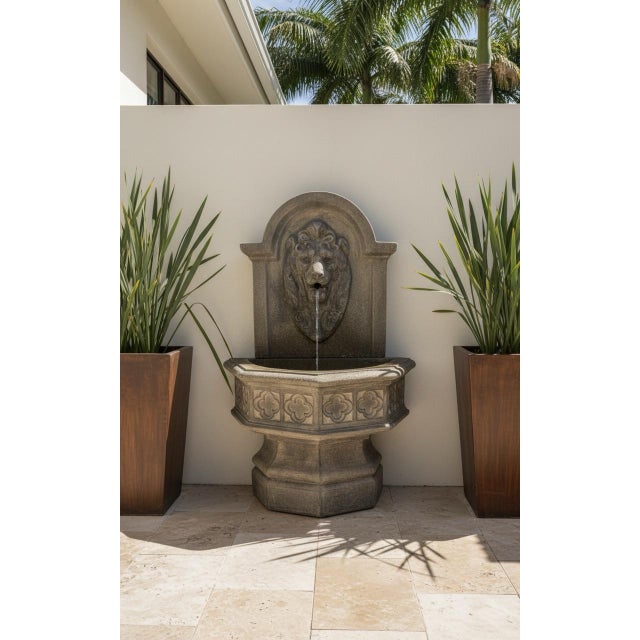 2000 - 2009 Cast Stone Lion Head Wall Fountain For Sale - Image 5 of 5