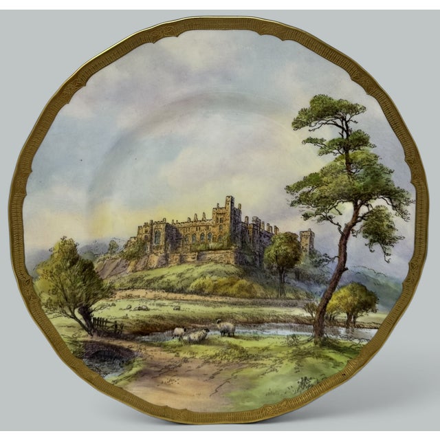 Royal Worcester Cabinet Plate Richmond Arundel Kilchurn Oystermouth Castle Views For Sale - Image 16 of 16