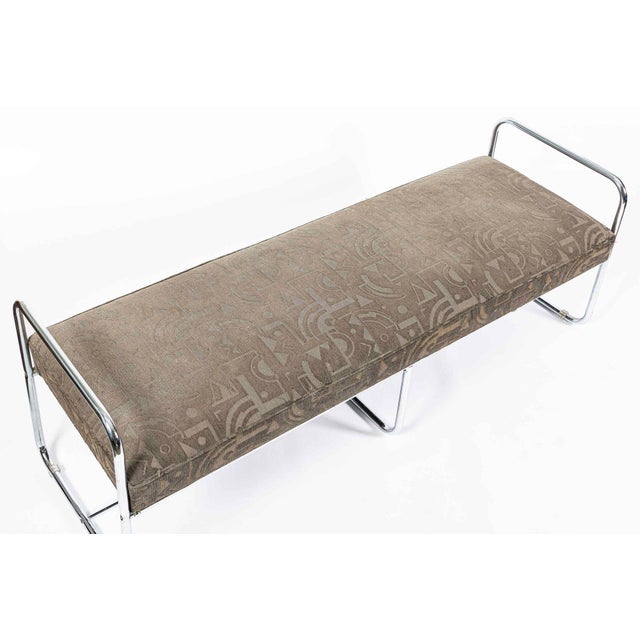 Antique Hoffmann Bauhaus Daybed Bench for Howell, Art Deco Chrome Tubular Steel Bench, 1940s For Sale - Image 10 of 14