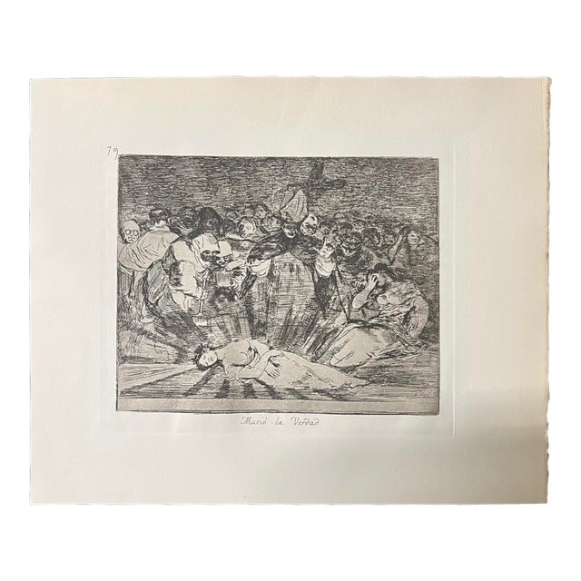 Francisco De Goya Unframed Etching Print Murio La Verdad With Coa For Sale