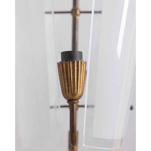 1950s Vintage Italian Decorated Glass Pendant Light, 1950s For Sale - Image 5 of 10