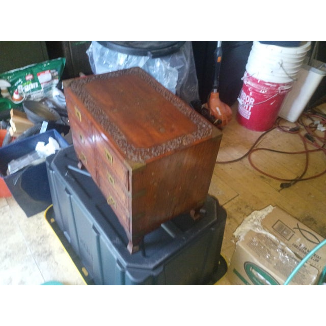 Small Antique Anglo-Indian Campaign Chest For Sale - Image 11 of 12