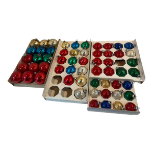 57 Multi Colored Glass Holiday Ball Ornaments
