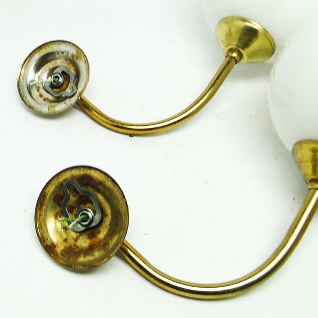 Metal Art Deco Sconces, Poland, 1950s, Set of 2 For Sale - Image 7 of 9