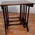 Traditional 1930s Vintage English Regency Mahogany Wood Leather Top Nesting Tables Tiered Set For Sale - Image 3 of 13