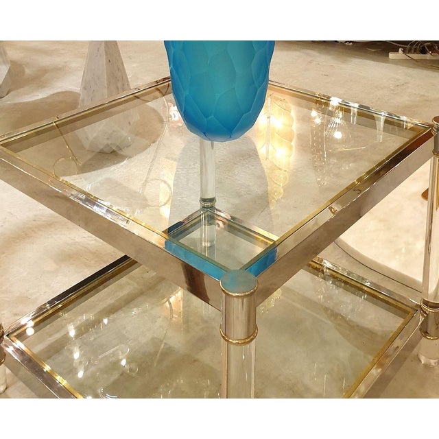 Metal Mid-Century Side Table, Maison Jansen Style For Sale - Image 7 of 11