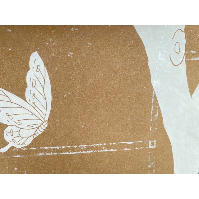 W36"* H96" *4ps, Caramel-Toned Neo-Chinese Floral & Bird Four-Panel Decorative Wallpaper, Chinoiserie Wallpaper For Sale - Image 10 of 12