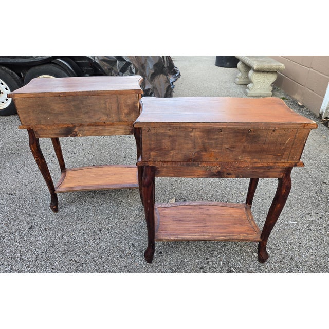 1980s Vintage Pair of Rustic Palecek Style Rattan End Tables For Sale - Image 11 of 13