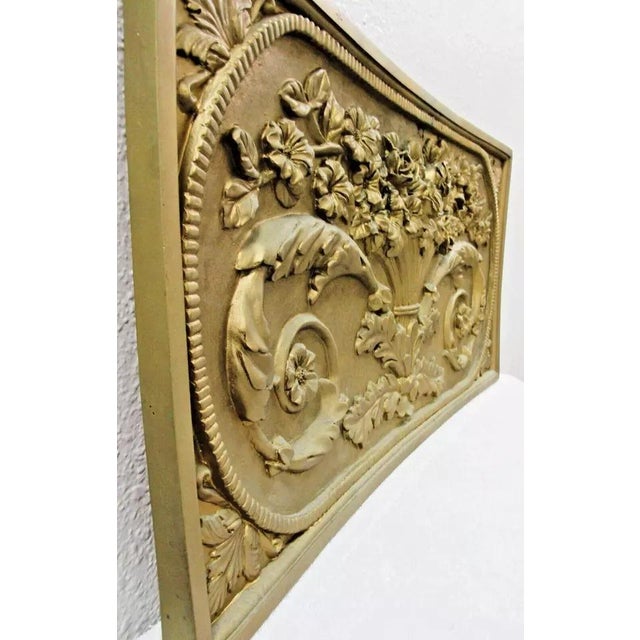 1990s Louis XVI Style Rose Basket Floral Raised Wall Plaque With Foliate Tendrils For Sale In Miami - Image 6 of 11
