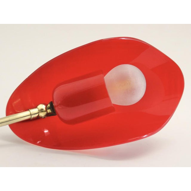 Vintage Red Tripod Table Lamp in Brass from WKR, 1950s For Sale - Image 9 of 11