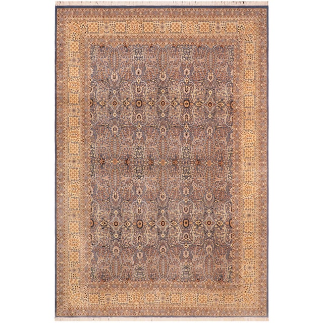 Shabby Chic 1990's Pak-Persian Blue/Gold Wool Rug - 10'0'' X 14'2'' For Sale - Image 9 of 9