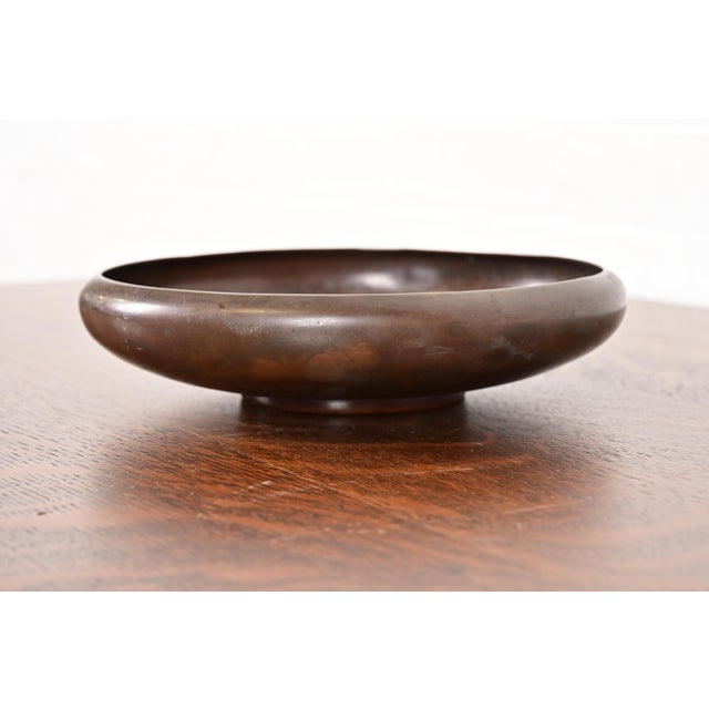 Art Deco Heintz Arts & Crafts Sterling Silver on Bronze Footed Bowl For Sale - Image 3 of 9