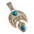 R. Singer Sterling Silver Large Pendant W/ Turquoise For Sale