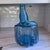 1960s Vintage Sculptural Aqua Blue Glass Demijohn Bottle Large MCM Style Art Glass Vase For Sale - Image 5 of 16