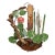 Outsider Folk Copper Art Garden Indoor Water Fountain W/ Live Edge Log For Sale