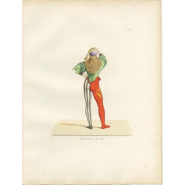 Paper P. Mercuri, Medieval Courtly Costumes and Figures, 1845, Lithograph, Set of 10 For Sale - Image 7 of 14