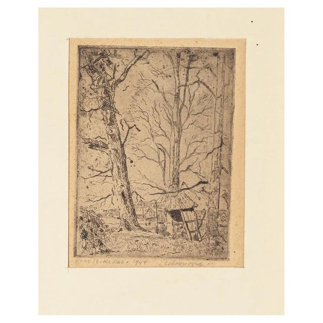 Otto Boudewijn de Kat, Landscape, Original Etching, 1944 For Sale
