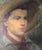 Antique Attributed to Edgar Cowan American Oil Portrait of a Young Boy in a Straw Hat For Sale - Image 10 of 18