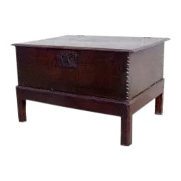 English Early Oak Box on Custom Base For Sale