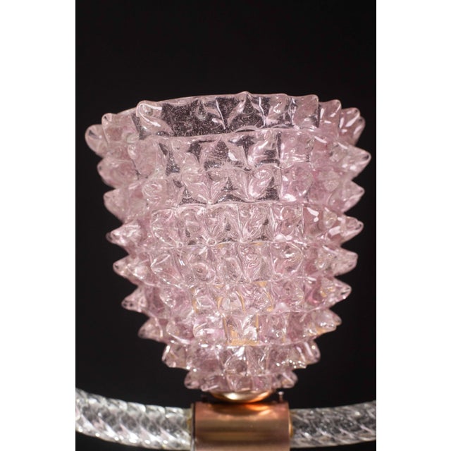 Pink Rostrato Murano Glass Pendant by Barovier & Toso, 1940s For Sale - Image 12 of 12
