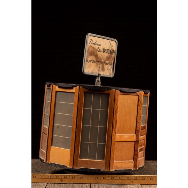 Vintage "Ponderosa Pine Woodwork" Revolving Panel Door Pos Countertop Display For Sale - Image 4 of 9