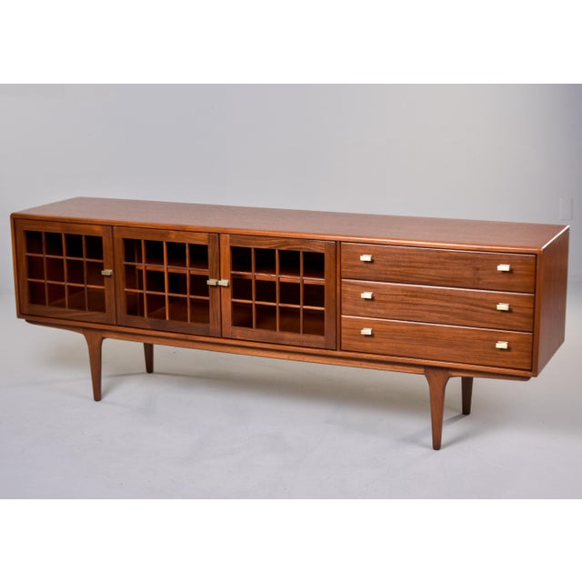 Mid-Century Younger Teak Cabinet With Open Gridwork Doors For Sale - Image 10 of 13