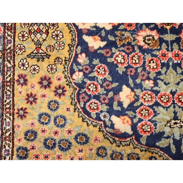Vintage Persian Tabriz Area Rug, Hand-Knotted Wool, Floral Pattern, Navy & Red, 4x6 For Sale - Image 12 of 15