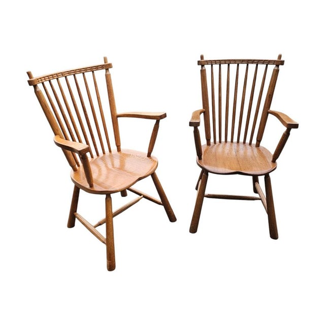 Dutch Oak Dining Armchairs from De Ster Geldermalsen, Netherlands, 1960s, Set of 2 For Sale - Image 16 of 18