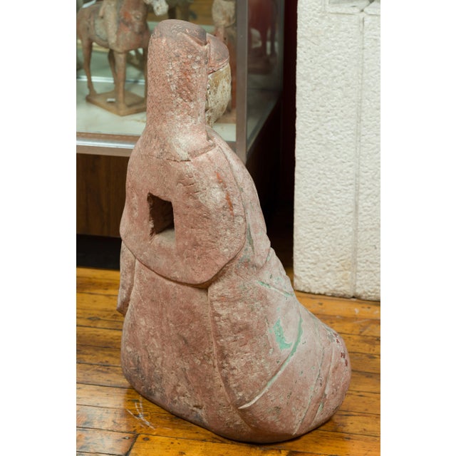 16th Century Chinese Ming Dynasty Painted and Carved Statue of Guanyin For Sale - Image 4 of 13