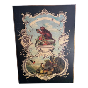 Jeanne Reed’s LTD Decorative Panel of Monkey and Still Life Motif