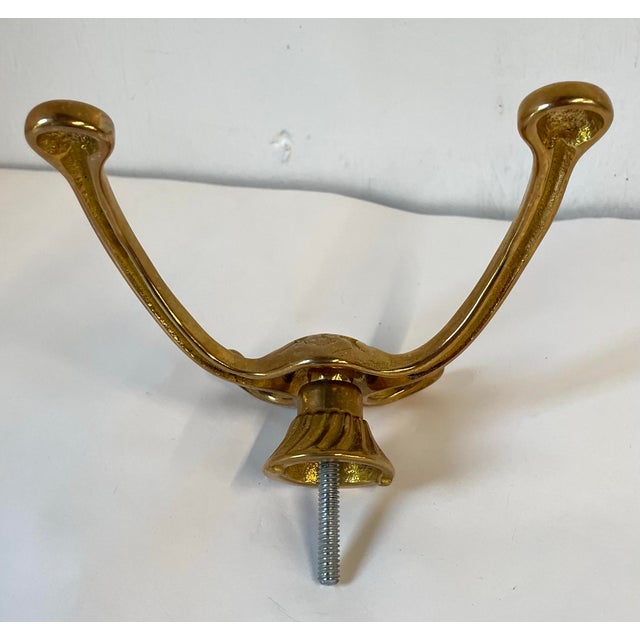 1990s Vintage Brass Coat Hook For Sale - Image 5 of 7