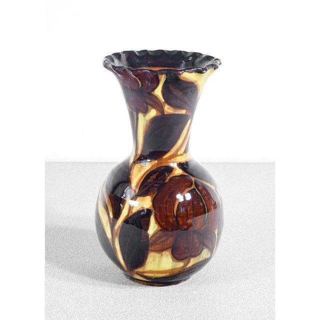 Vintage Art Deco Ceramic Vase with Leaves attributed to RBC Bini & Carmignani, Italy For Sale - Image 14 of 14