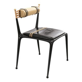 "Magistrale" Chair, With Stainless Steel, Bronze, Tailor Made Leather For Sale