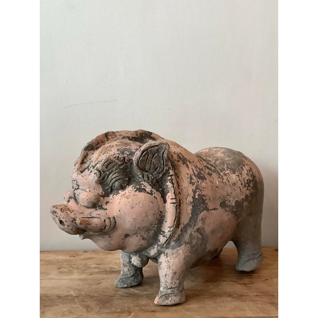 Vintage Boho Terracotta Pig For Sale In West Palm - Image 6 of 7