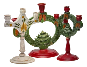 Swedish God Jul Candleholders, 1890s, Set of 3